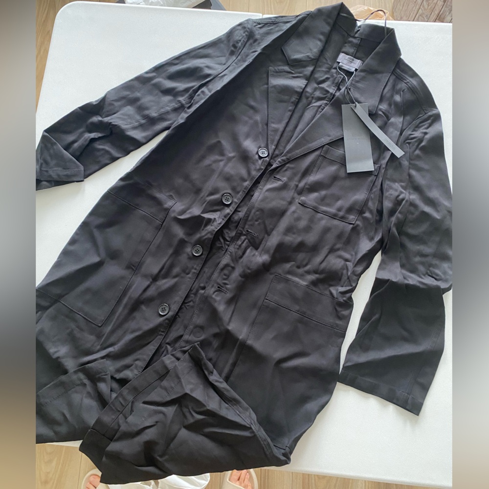 ZARA STEVEN MEISEL Shirt Dress Lightweight Coat Trench Jacket Black Size XS NWT - Picture 12 of 16